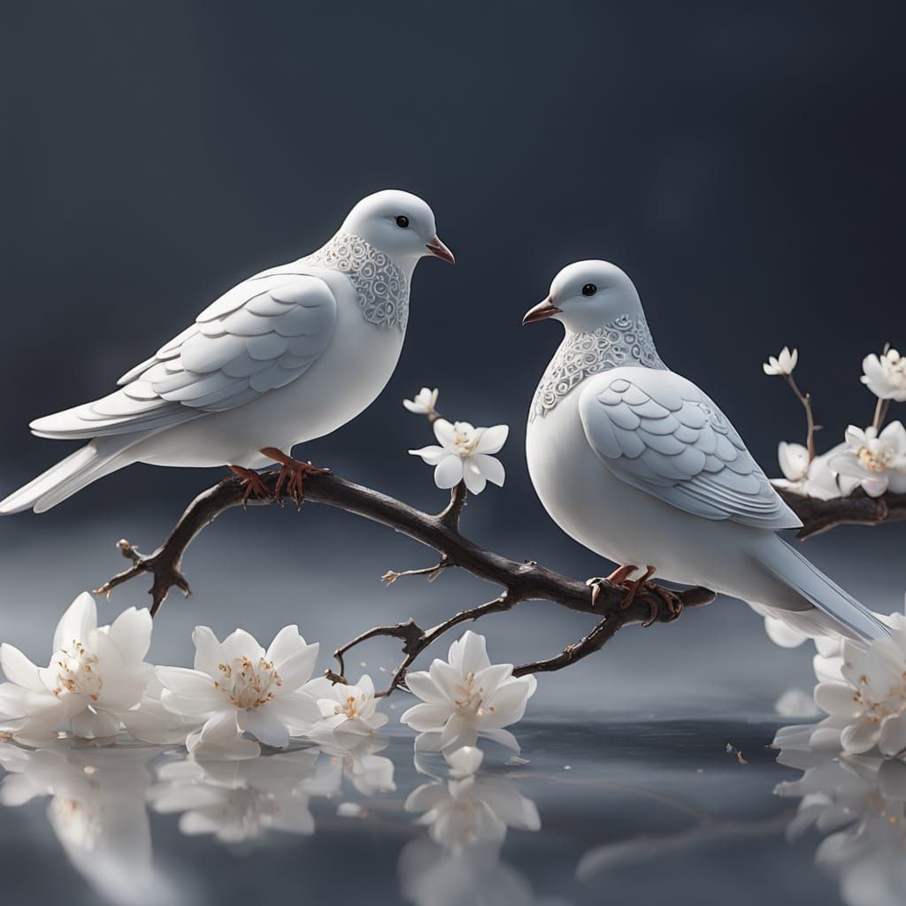 romantic couple of doves  by @AliMar