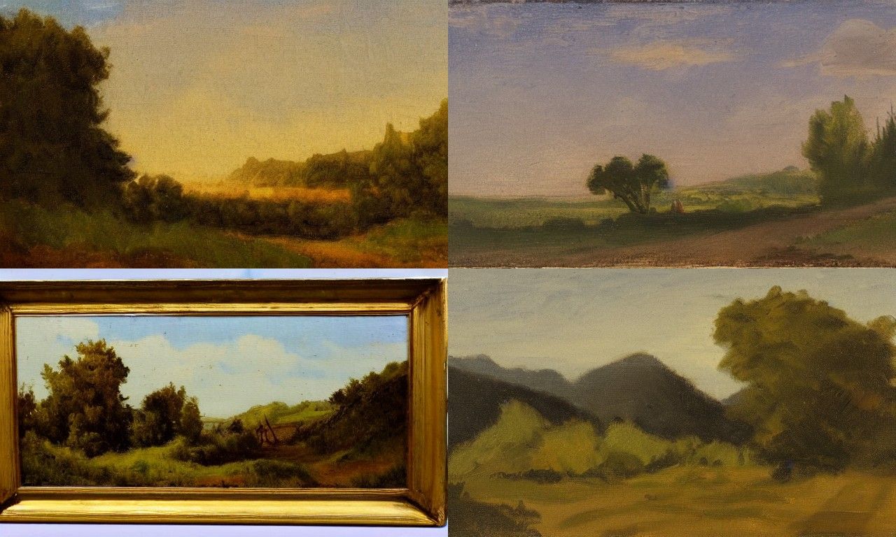 Landscape in the style of Barbizon school
