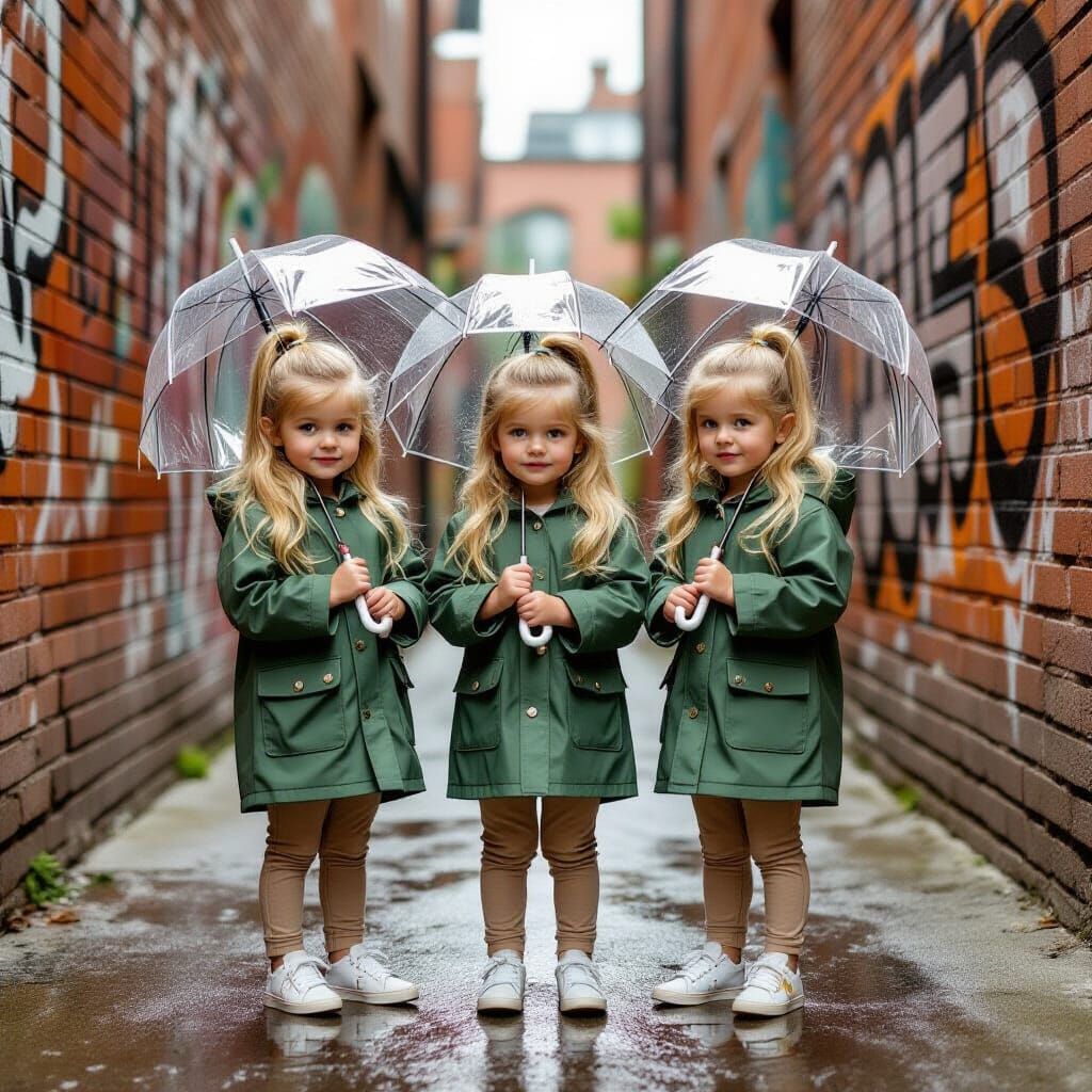 Golden-Haired Triplets in Rainy City Alley