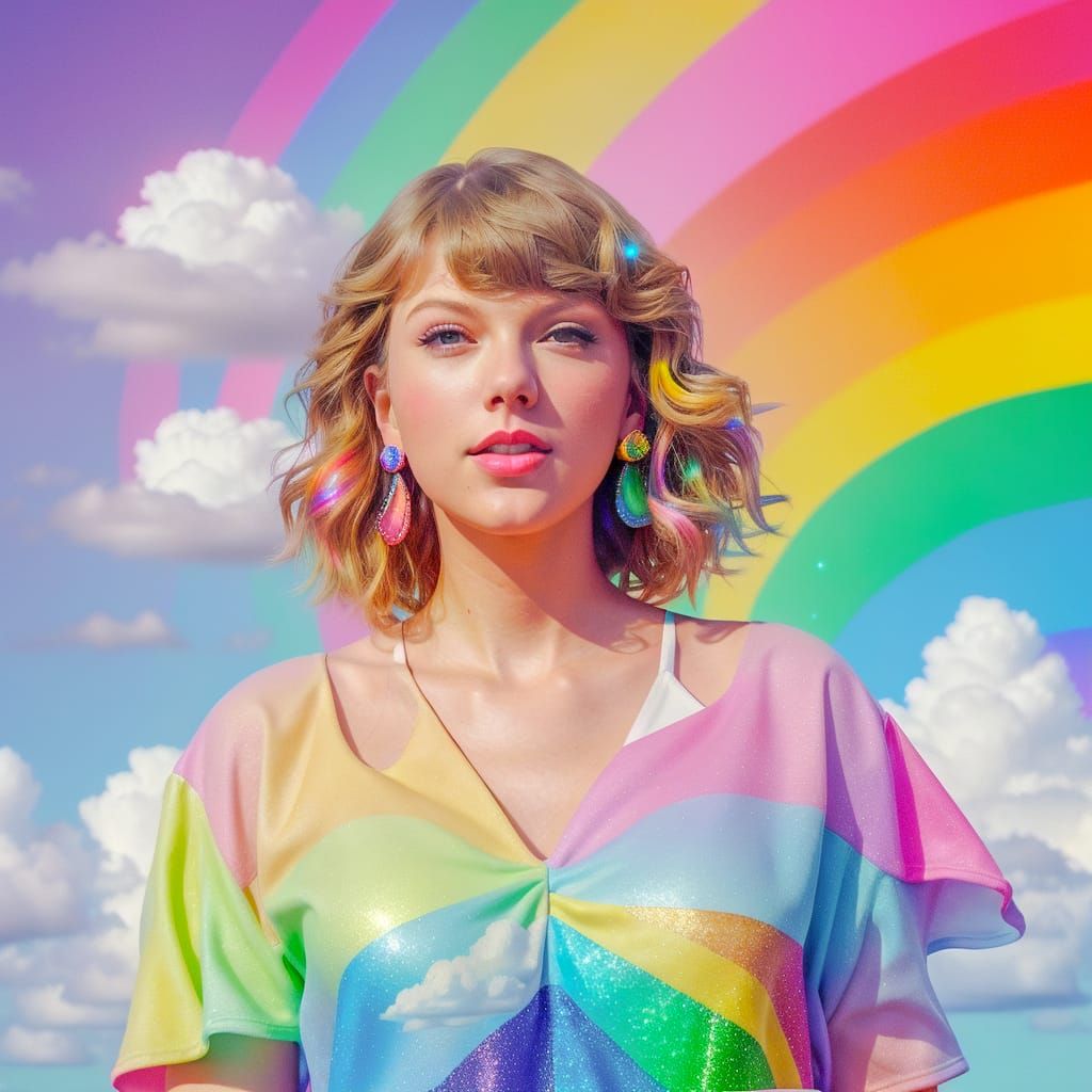 Taylor With Rainbows
