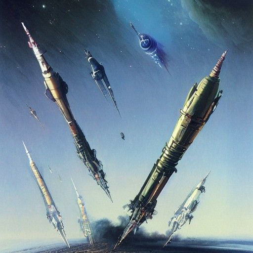 a Variety of Rocketships