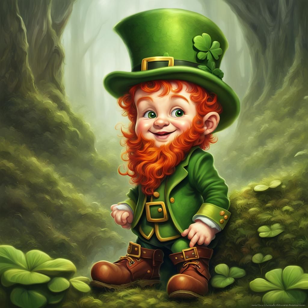 ADORABLE INFANT IRISH LEPRECHAUN redhead, Digital art pixar, 30 Pixel ...