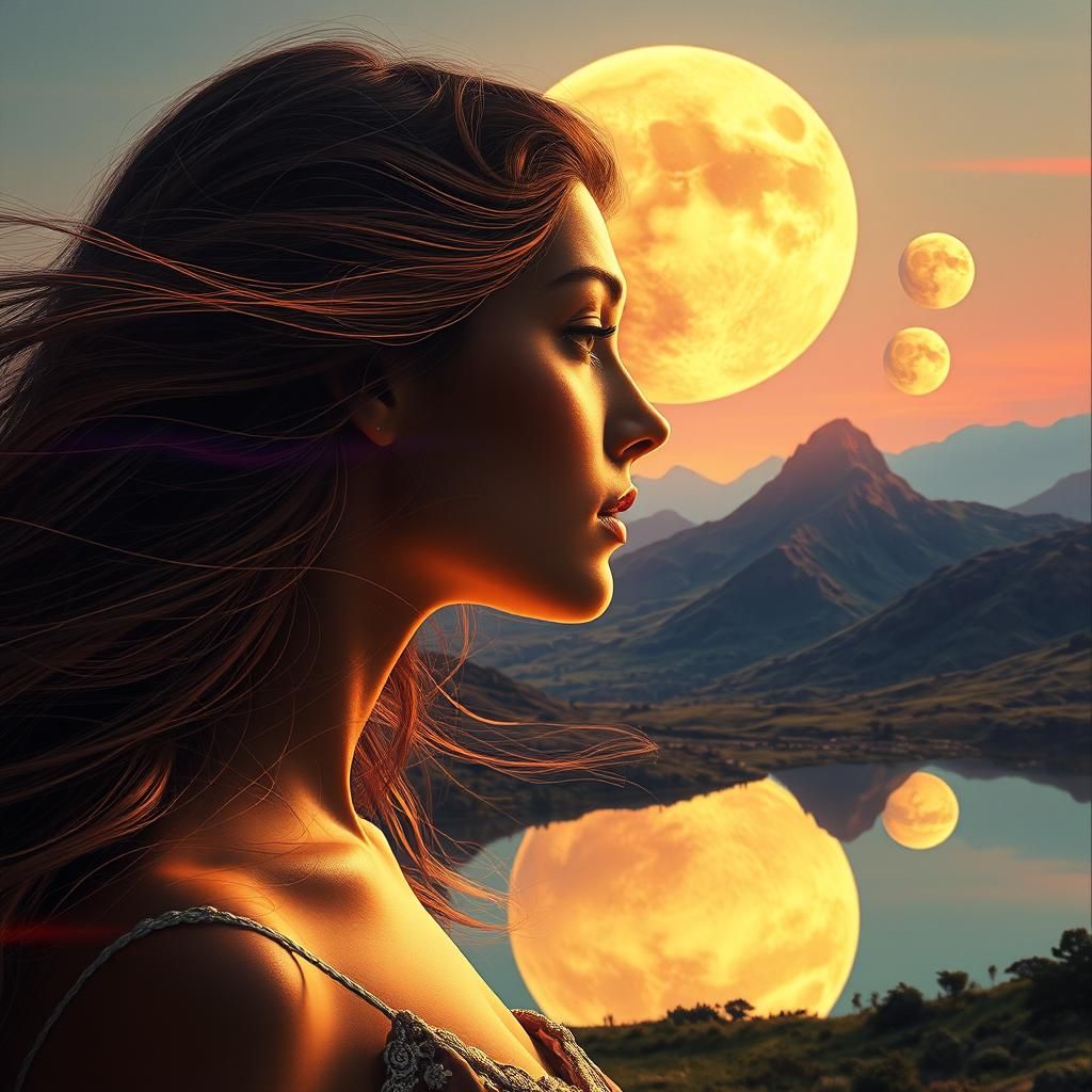 Goddess Portrait on Alien Planet: Retro Sci-Fi Style