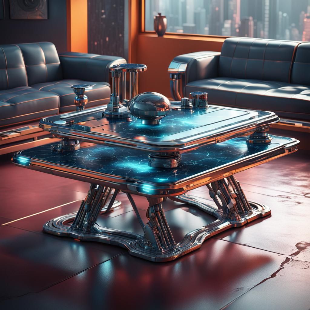 Atomic Futuristic Modern Chrome Table
