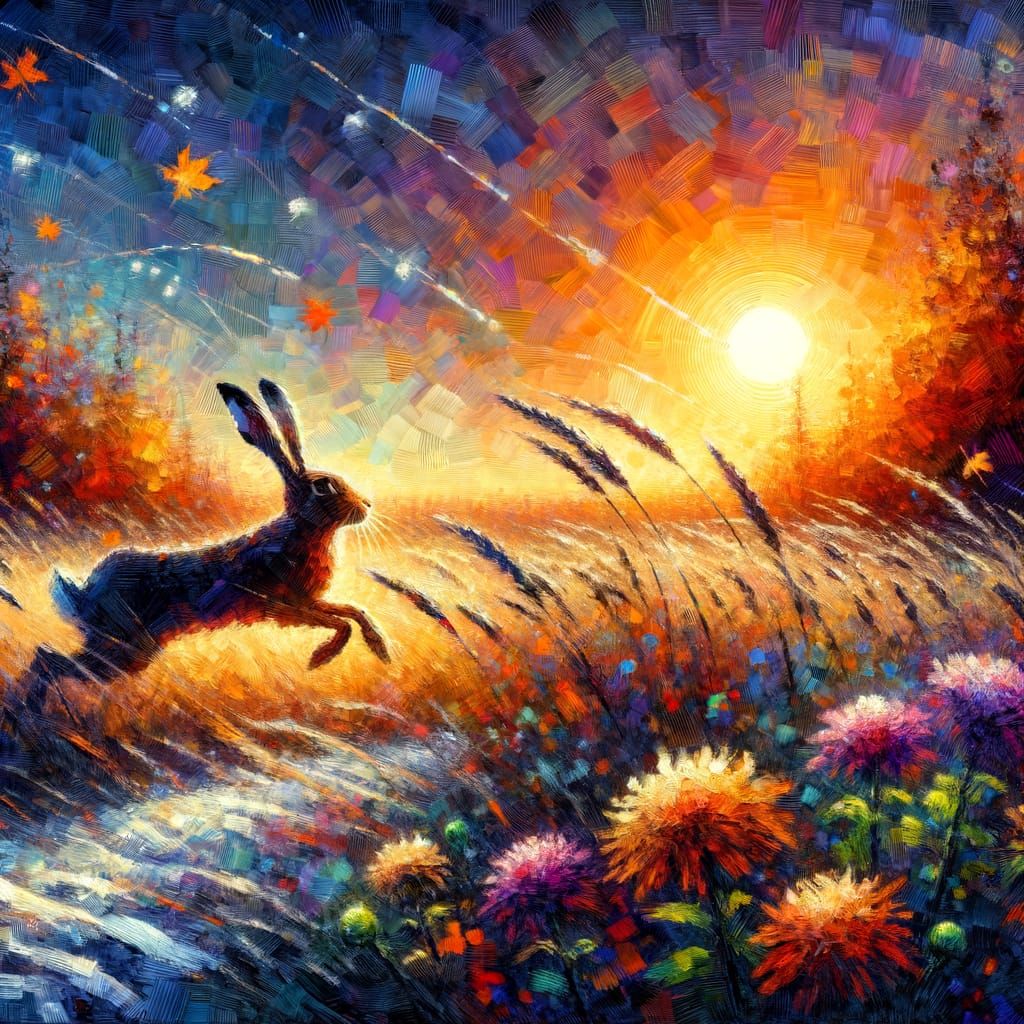 Hare at dusk