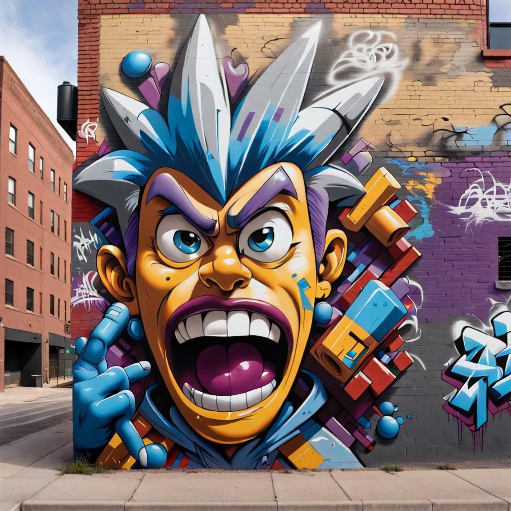 A vibrant graffiti piece    by @Jen