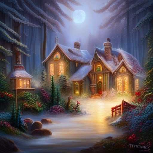 Winter House - AI Generated Artwork - NightCafe Creator