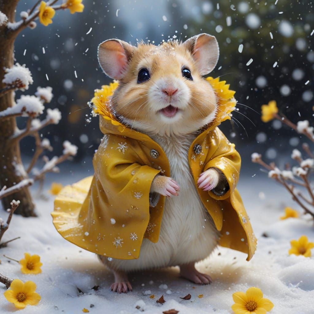 Hamster at wintertime  by @Margot