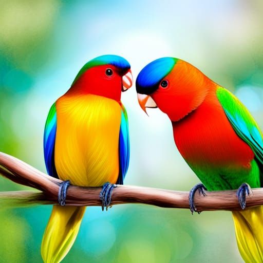 colorful love birds - AI Generated Artwork - NightCafe Creator