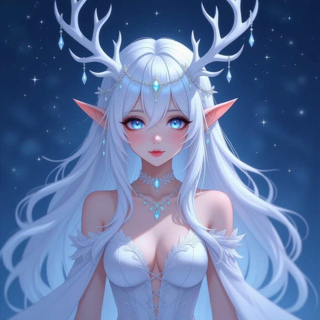 Deer Girl in the Snow