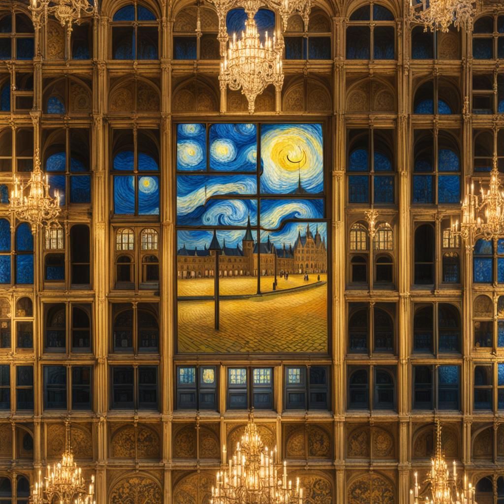 Binenhof Van Gogh intricately detailed volumetric lighting