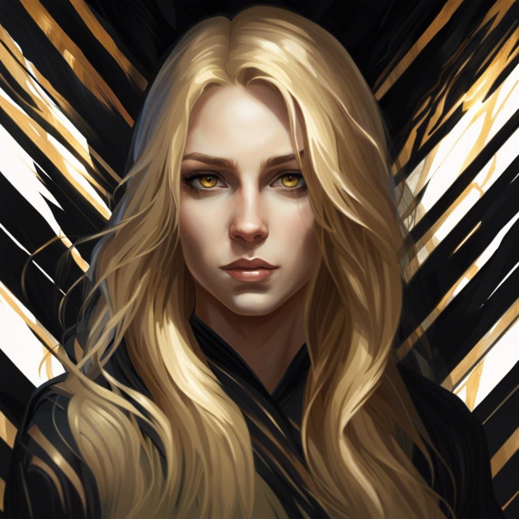Mysterious Woman with Tiger Stripes, Hyperdetailed Portrait