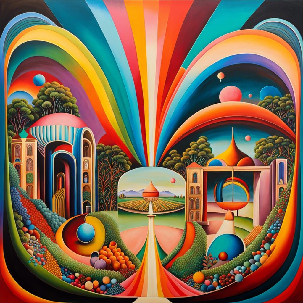 A colorful surreal naïveart painting of the definition of perfection