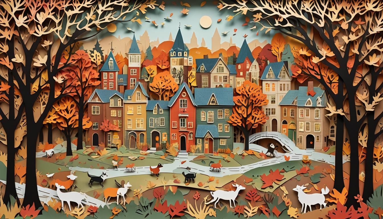 Autumn Small City Scape