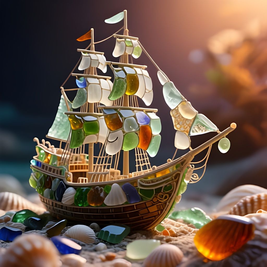 A ship made from sea-glass  by @Ailee