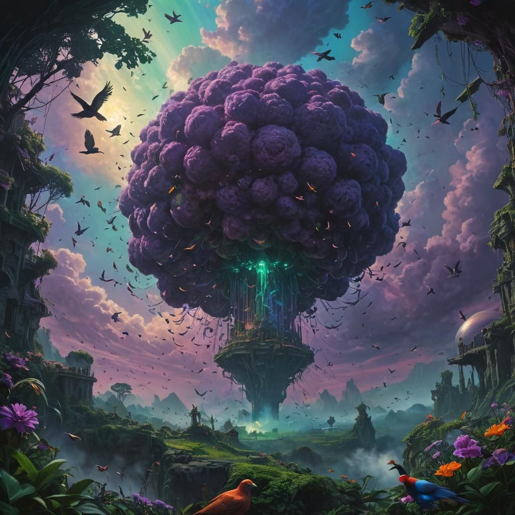 Blooming Atomic Bomb in Surreal Concept Art