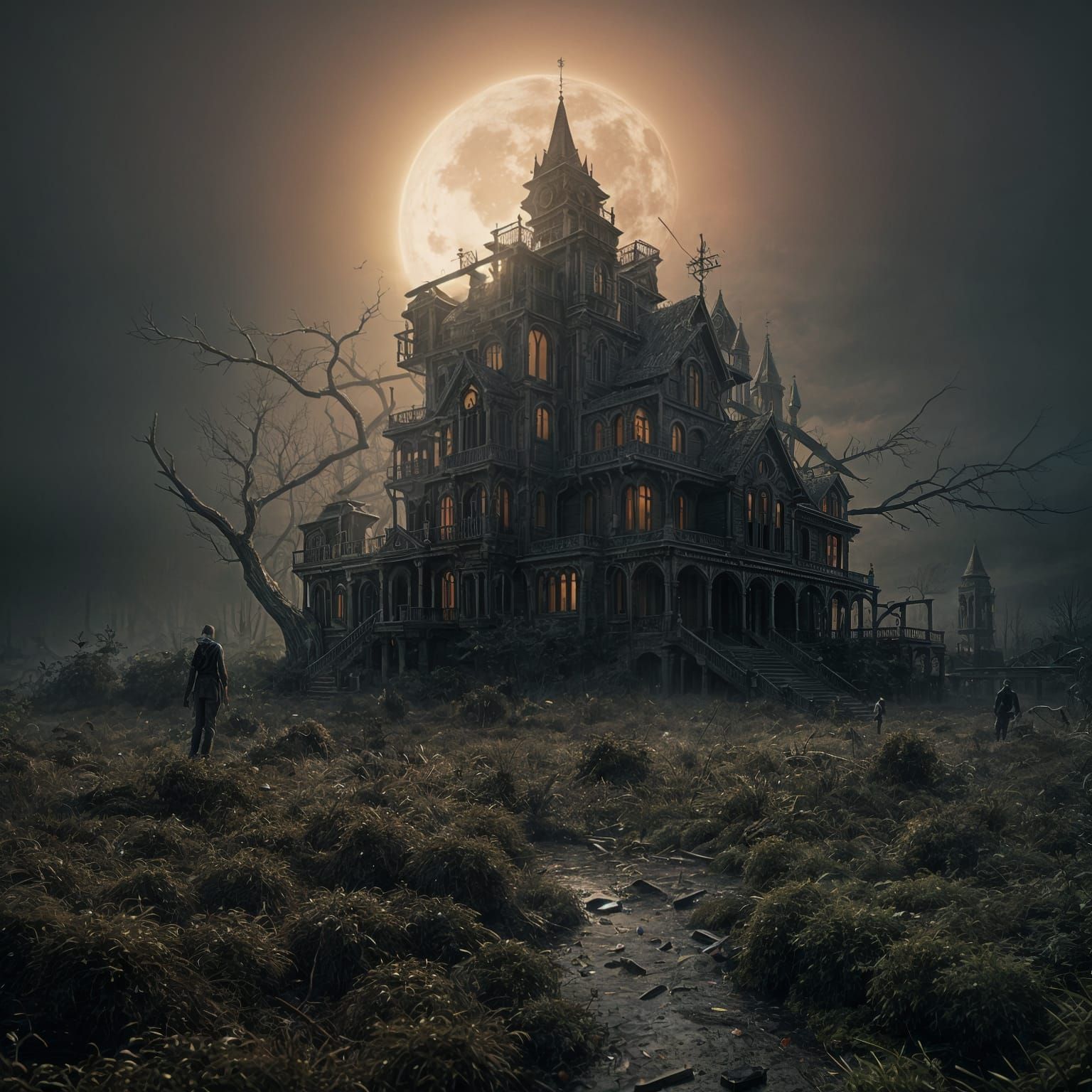 the creepy mansion on the hill  by @13
