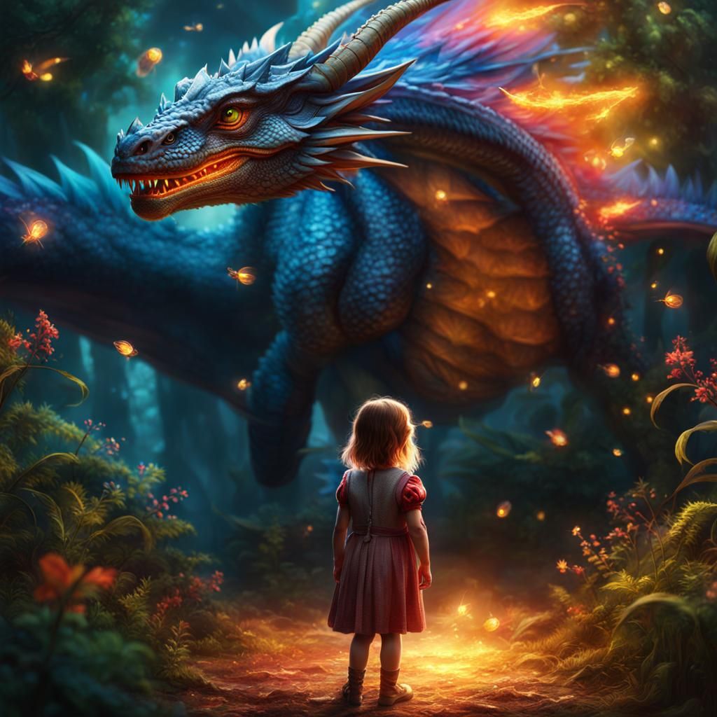 Bonding with her dragon - AI Generated Artwork - NightCafe Creator