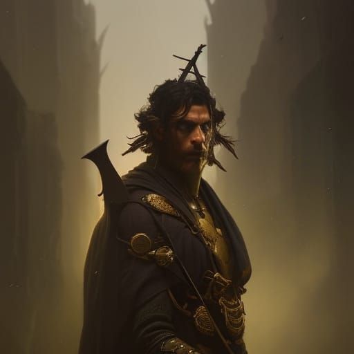 Dark fantasy sinister male cannibal cultist, head and shoulders portrait, 8k resolution concept art portrait by Greg Rut...