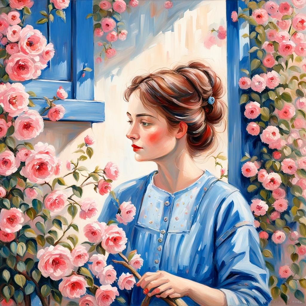 Femme aux fleurs