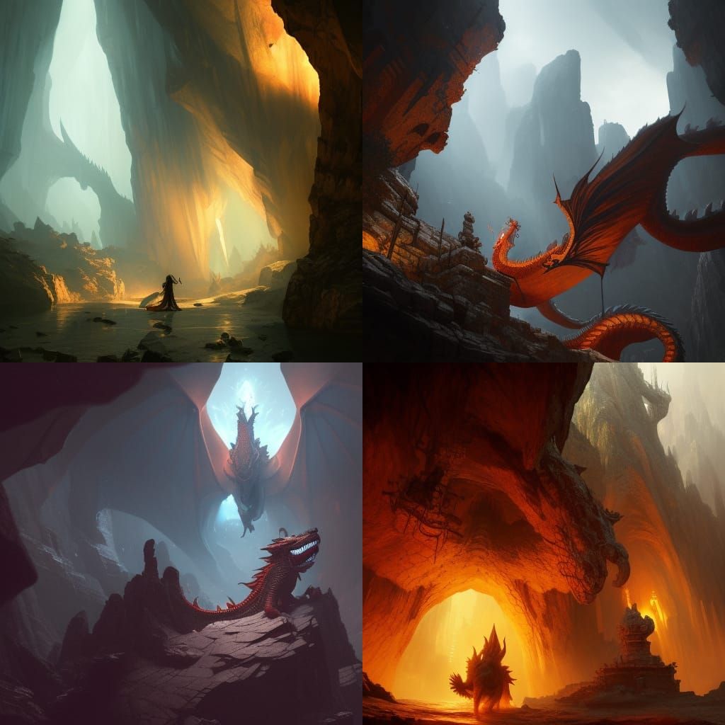 The sacred cave-dwelling dragon - AI Generated Artwork - NightCafe Creator