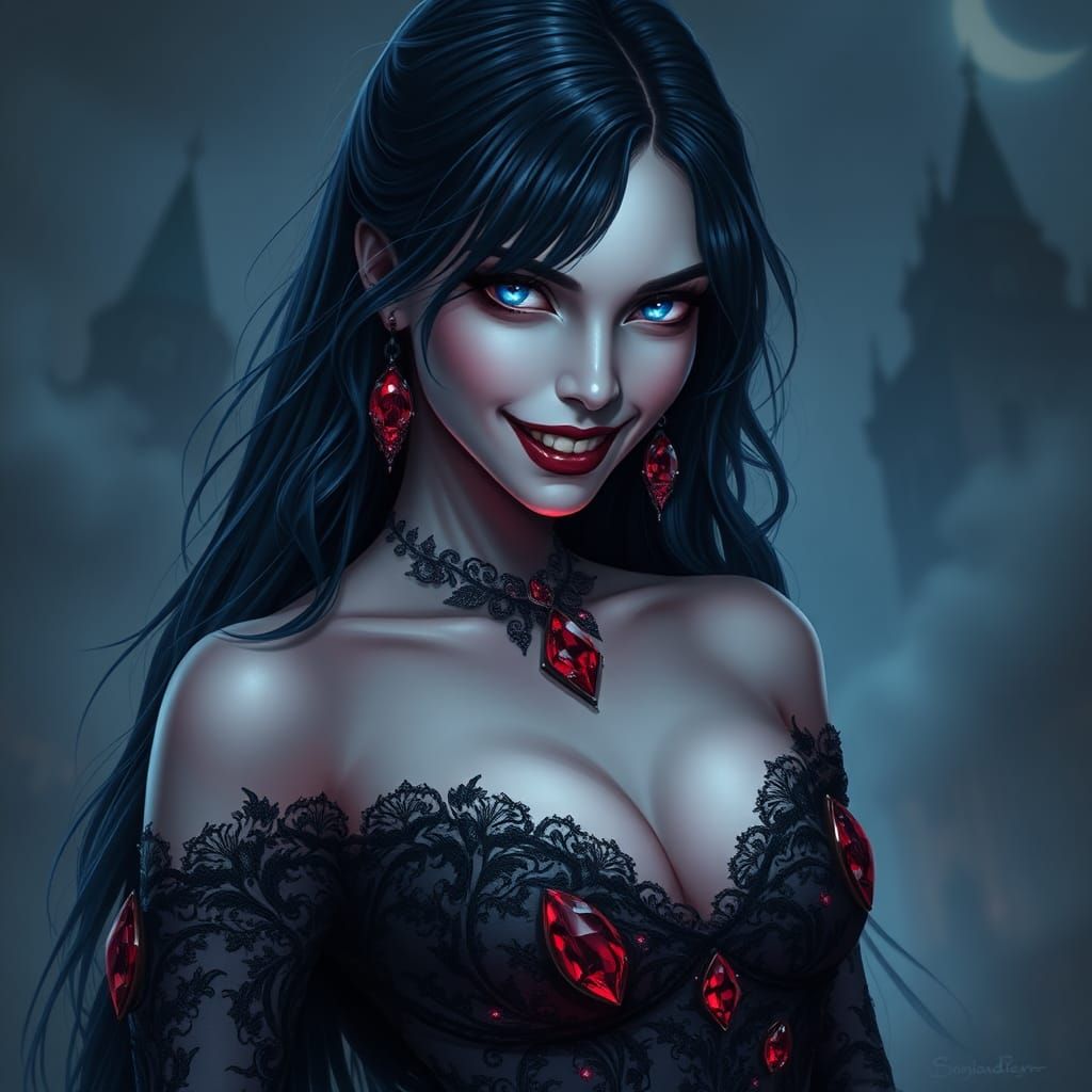 dark fantasy of a mystical alluring, beautiful, breathtaking...