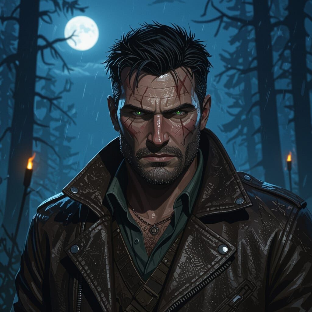 The Gaze of the Hunter
Visual:
The scene begins with a close-up shot of a pair of sharp eyes observing intently. Dim lighting highlights the...