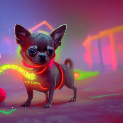 AN ADORABLE NEON CHIHUAHUA AI Generated Artwork NightCafe Creator
