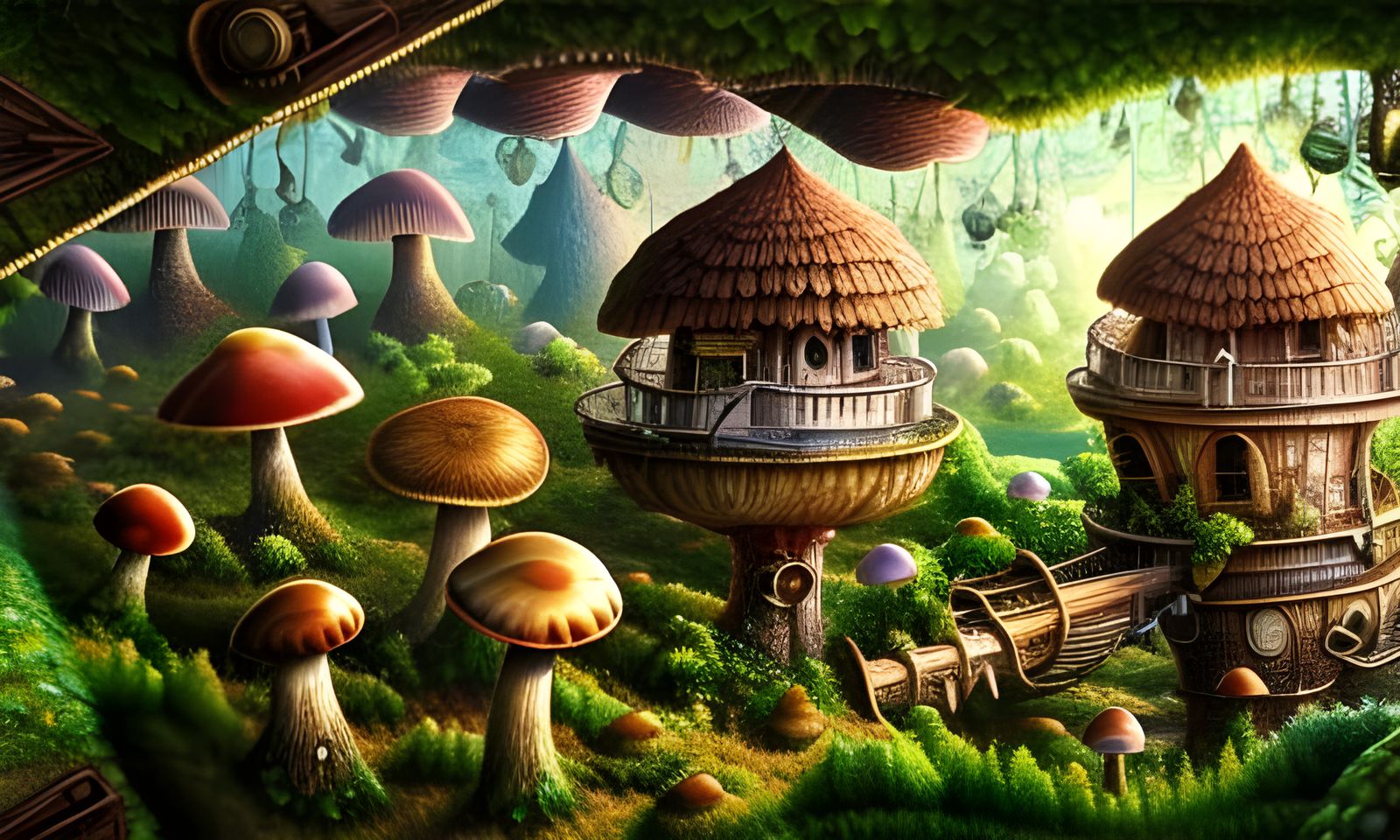 SteamPunk Mushroom House Forest
