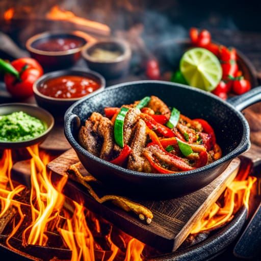 Sizzling Hot Fajitas In A Skillet Ai Generated Artwork Nightcafe