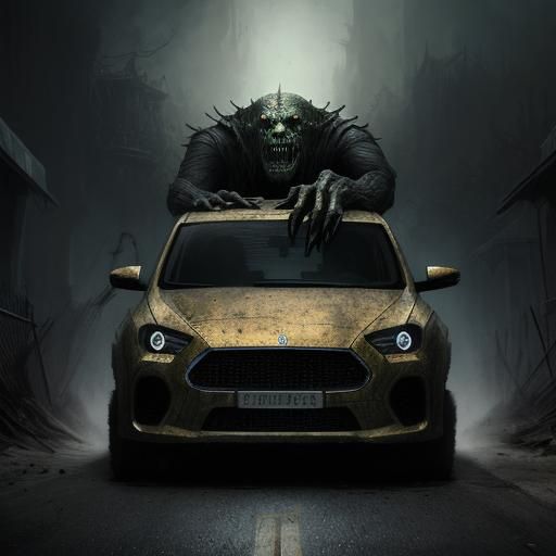A creature driving car