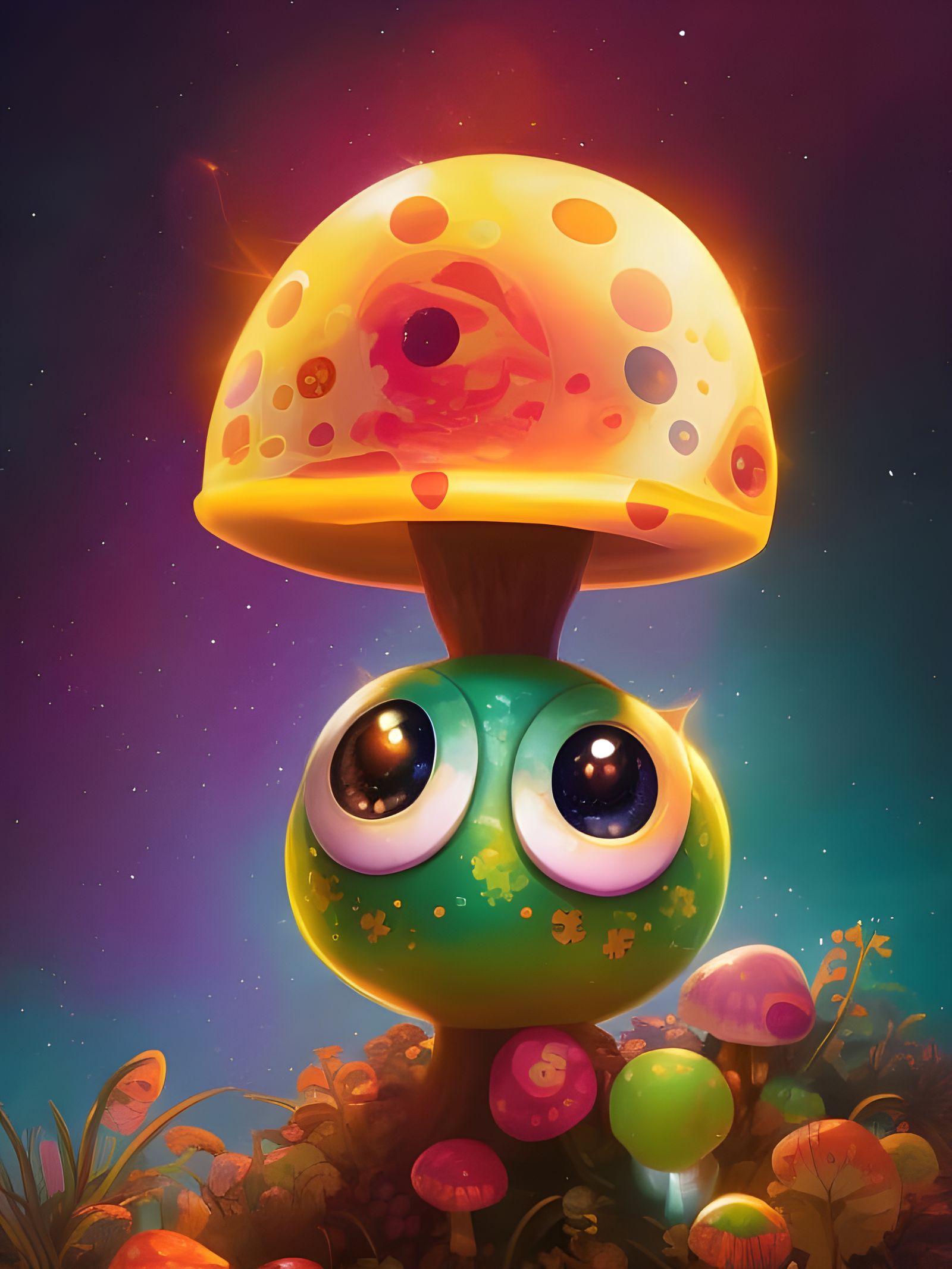 Cute Shroom Guardian V2 - AI Generated Artwork - NightCafe Creator