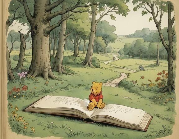 "I wonder if it's a story about Honey", thought Pooh.   by @Phoebe