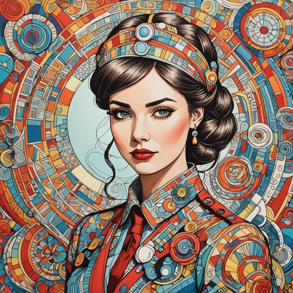 Portrait of a Stewardess at work