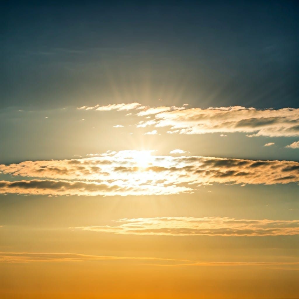 Ethereal Sunlight Through Clouds in Romantic Style