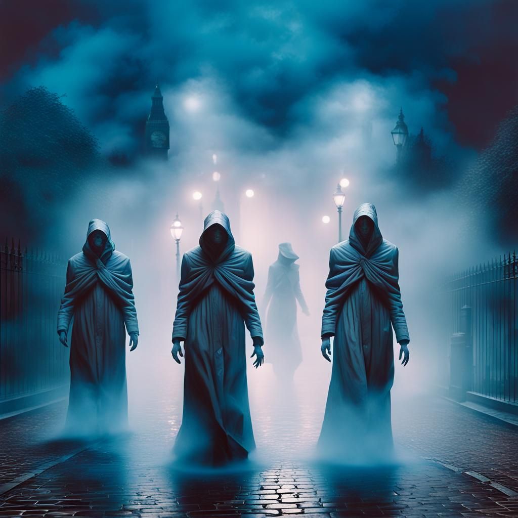 Rainy London Street Scene in Escher Style