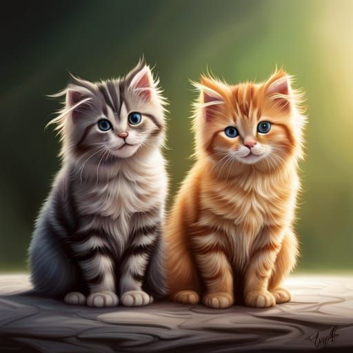 Cute kittens - AI Generated Artwork - NightCafe Creator