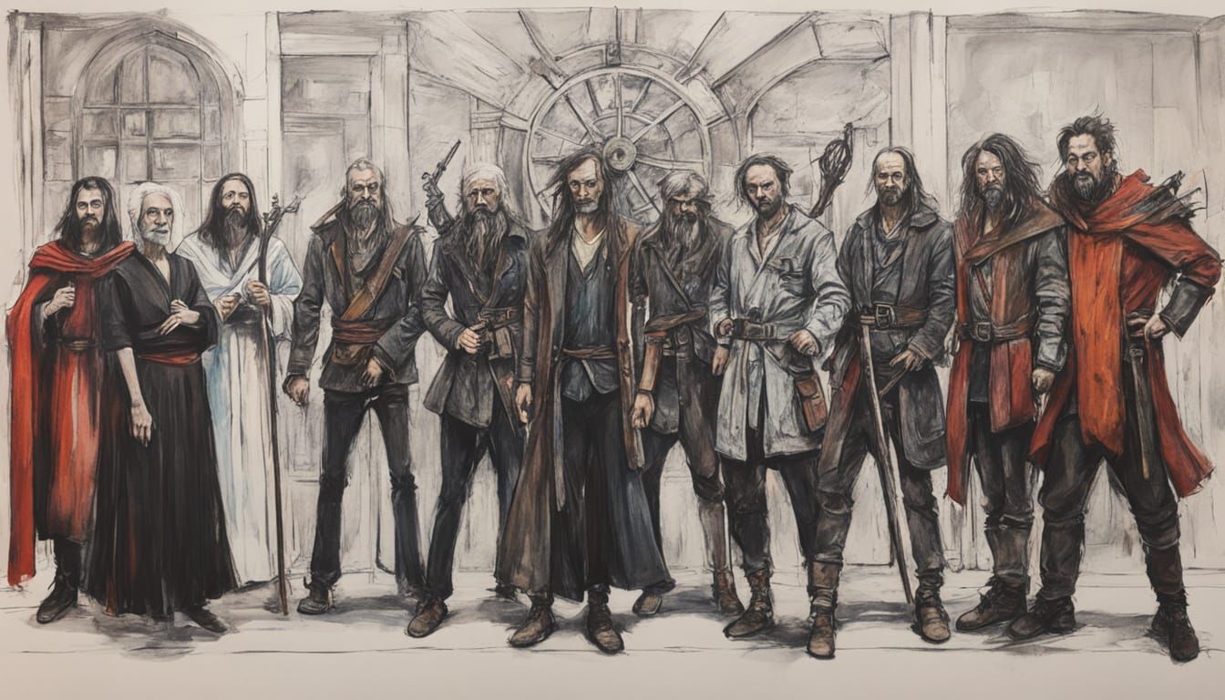 The bard's tales epic vision, the league of Exorcists Anonymous, posing at gilda office for the company party photo, the head exorcist has n...