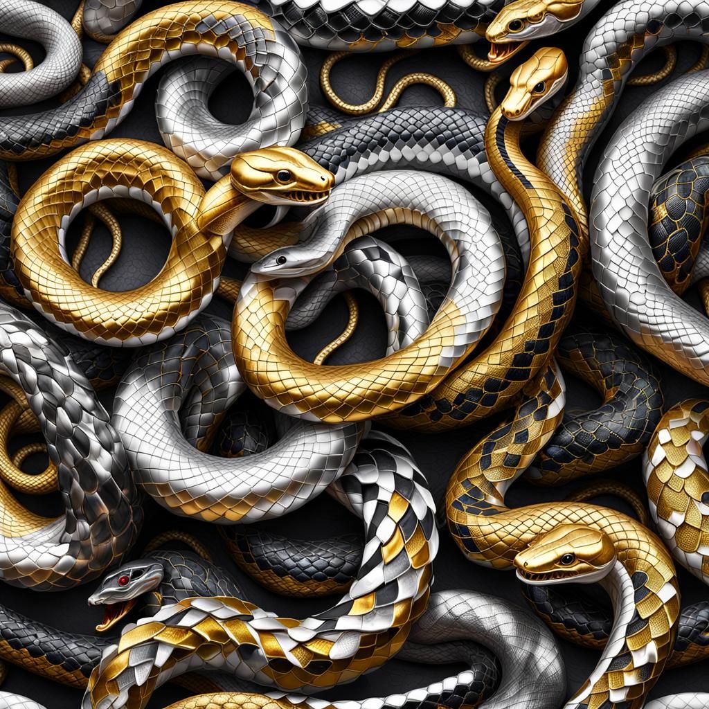 metallic scaled ornament snakes