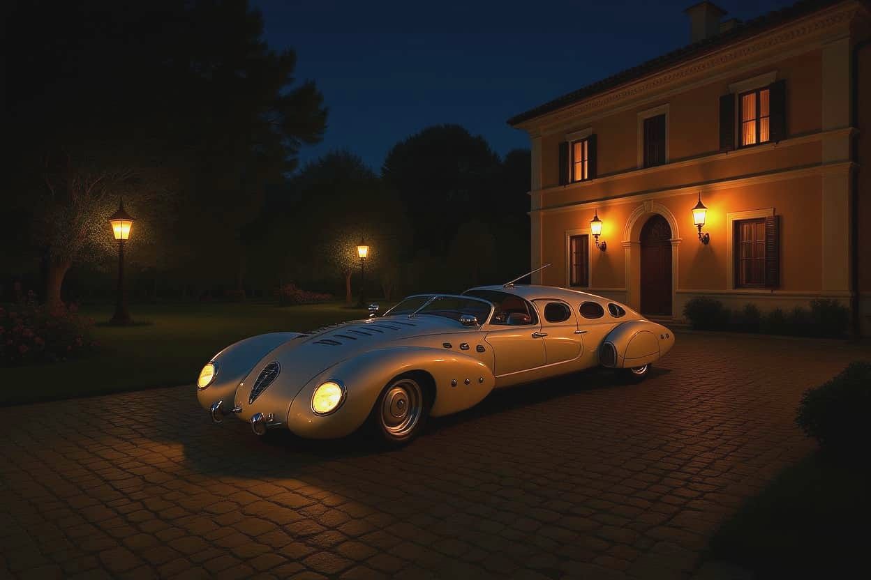 Old rounded limousine