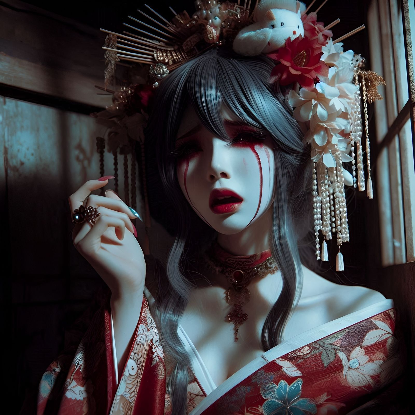 horror theme haunted place phantomatic Japanese geisha