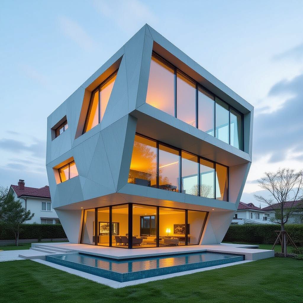 Distorted Cuboid: A Crazy Dream House Design