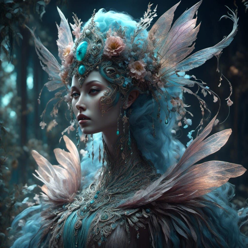 <lora:Wispy Hair:1.0> <lora:Crystal Watercolor:1.0> hooded alien creature 8k resolution concept art intricately detailed Unreal Engine elega...