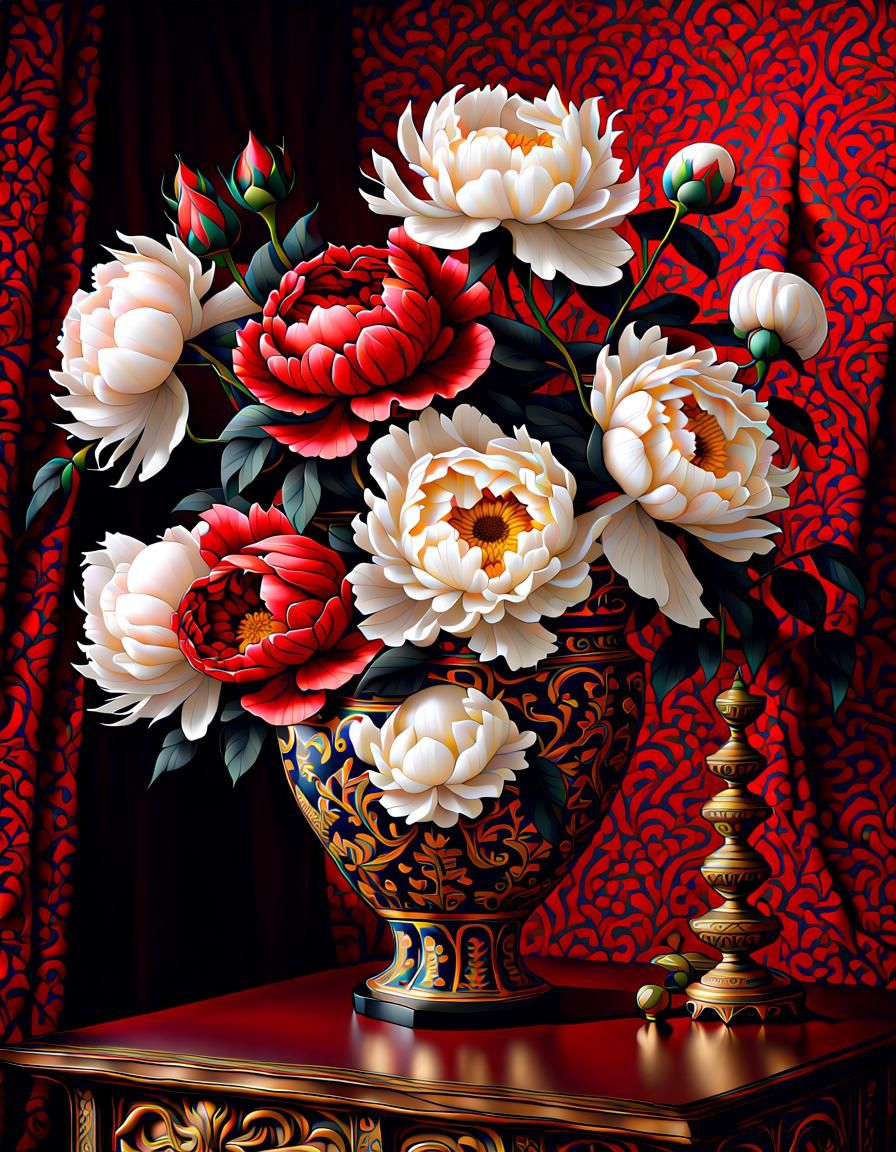 White Peony & Roses