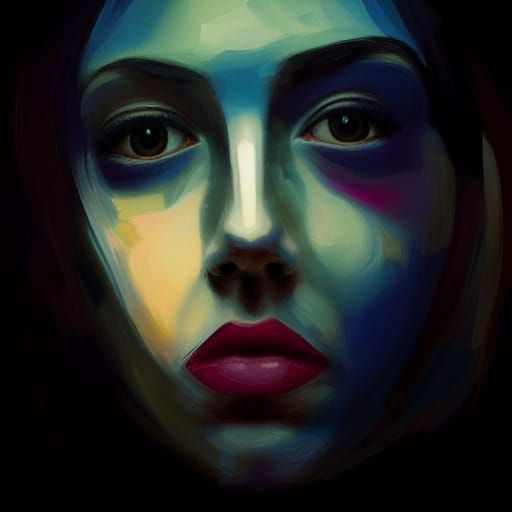 Ethereal, Dreamlike Portrait in a Neo-Impressionist, Impasto...