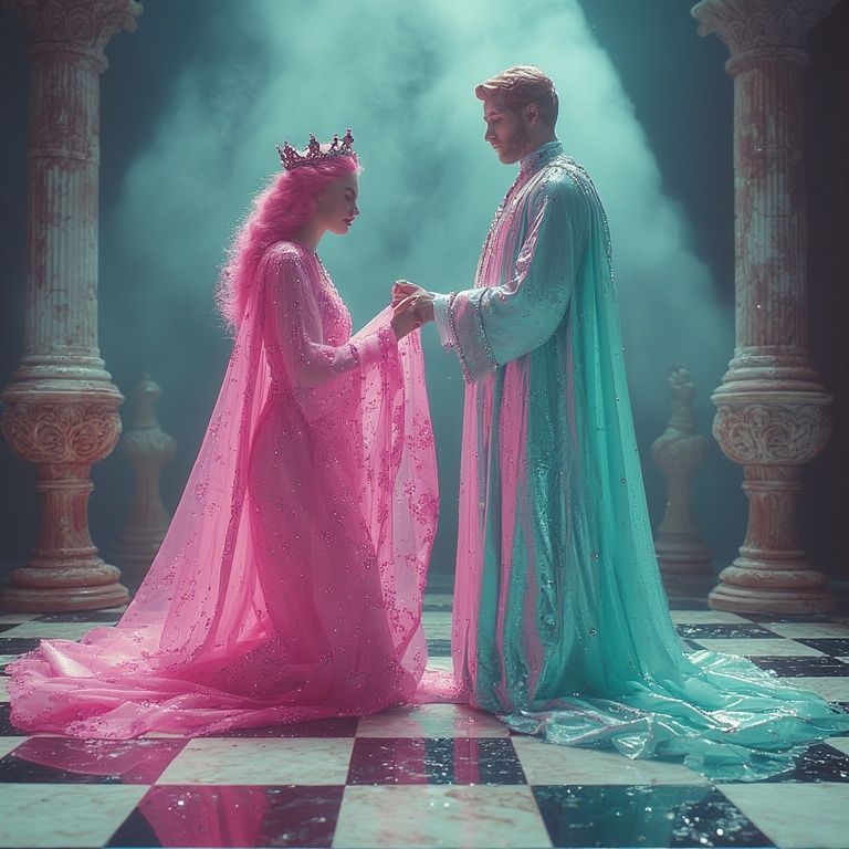 Pink and teal chess