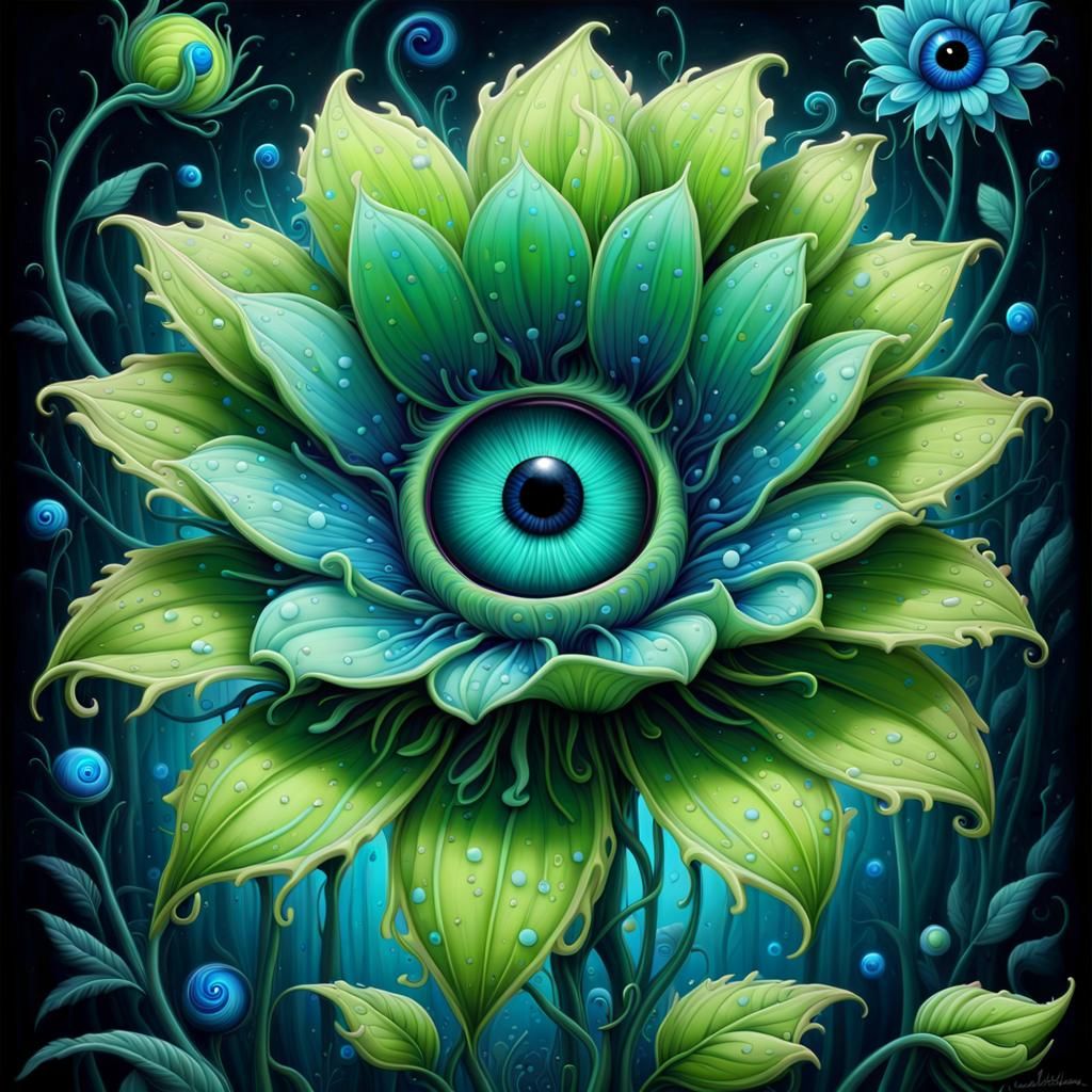 Neon Flower Eyeball  by @Quibbles