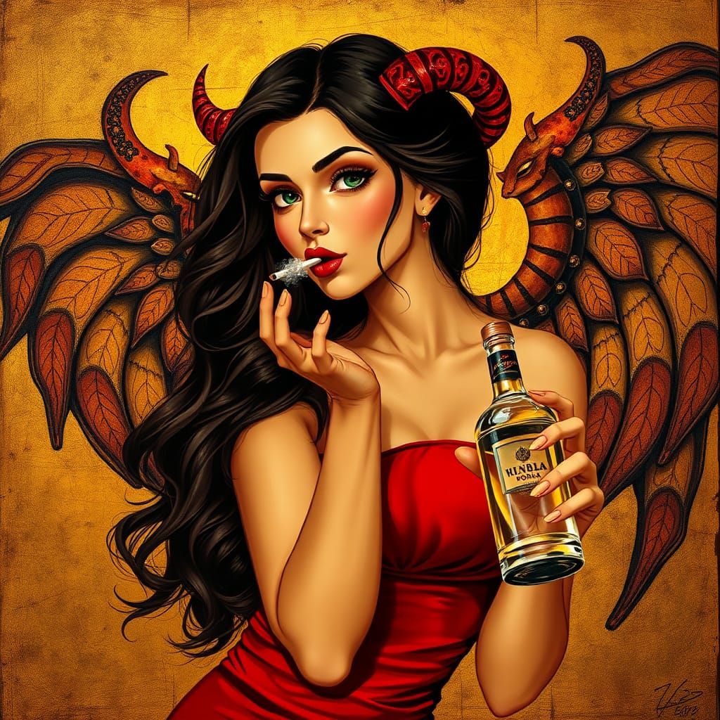 Brunette woman blowing kisses
Emo man smoking a joint 
Stunn...