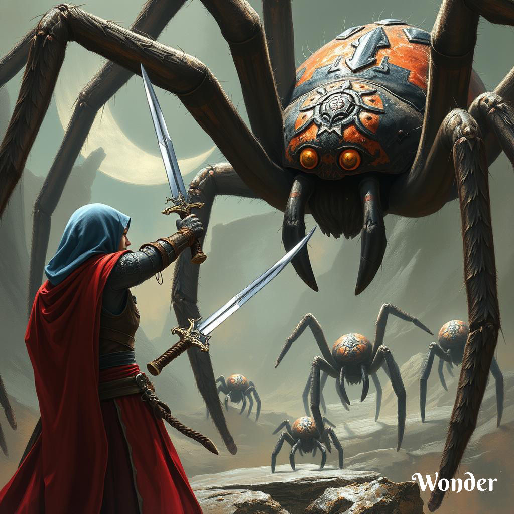 Amirah of Dragonstar vs Giant Spiders