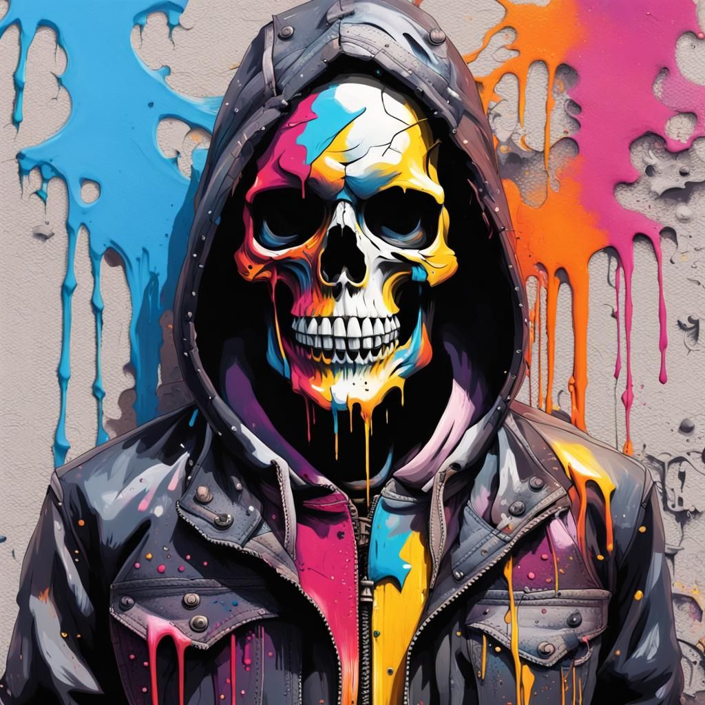 skull face with broken jacket